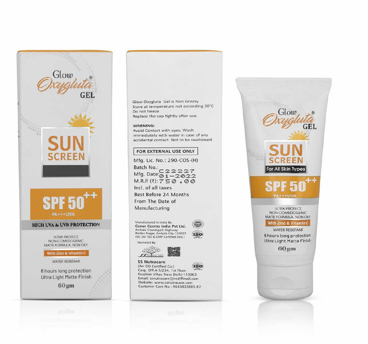 Sunscreen oxygluta gel SPF 50++